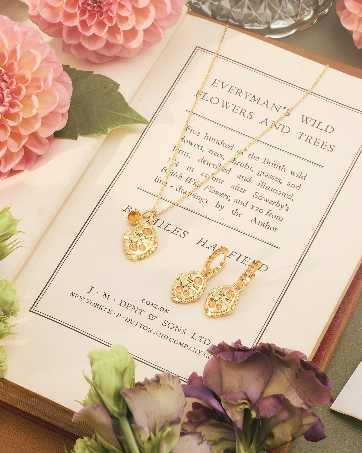 November Birthstone necklace and huggie earrings