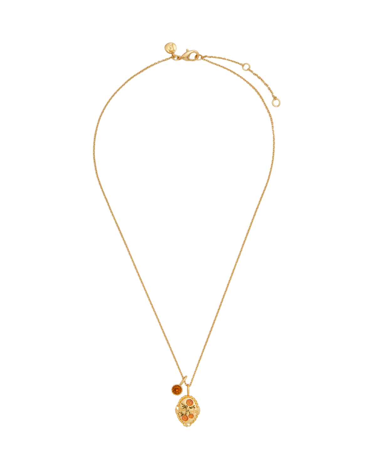 November Birthstone Chrysanthemum Charm Necklace