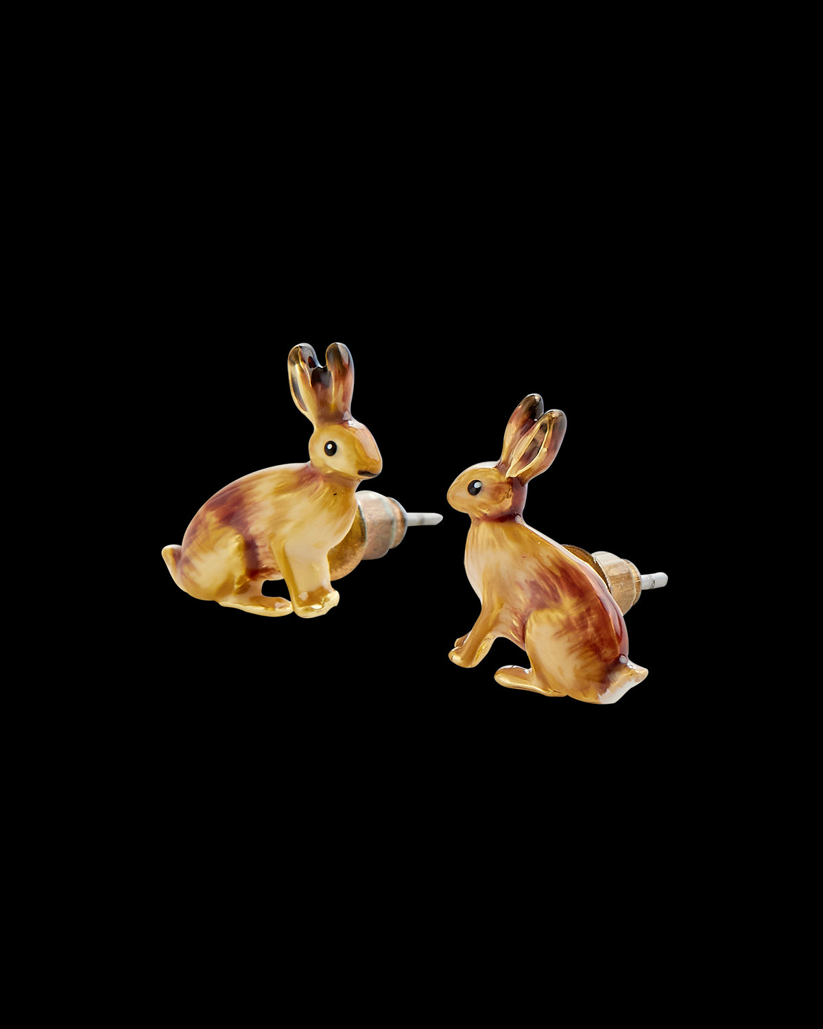 Enamel Rabbit Stud Earrings
