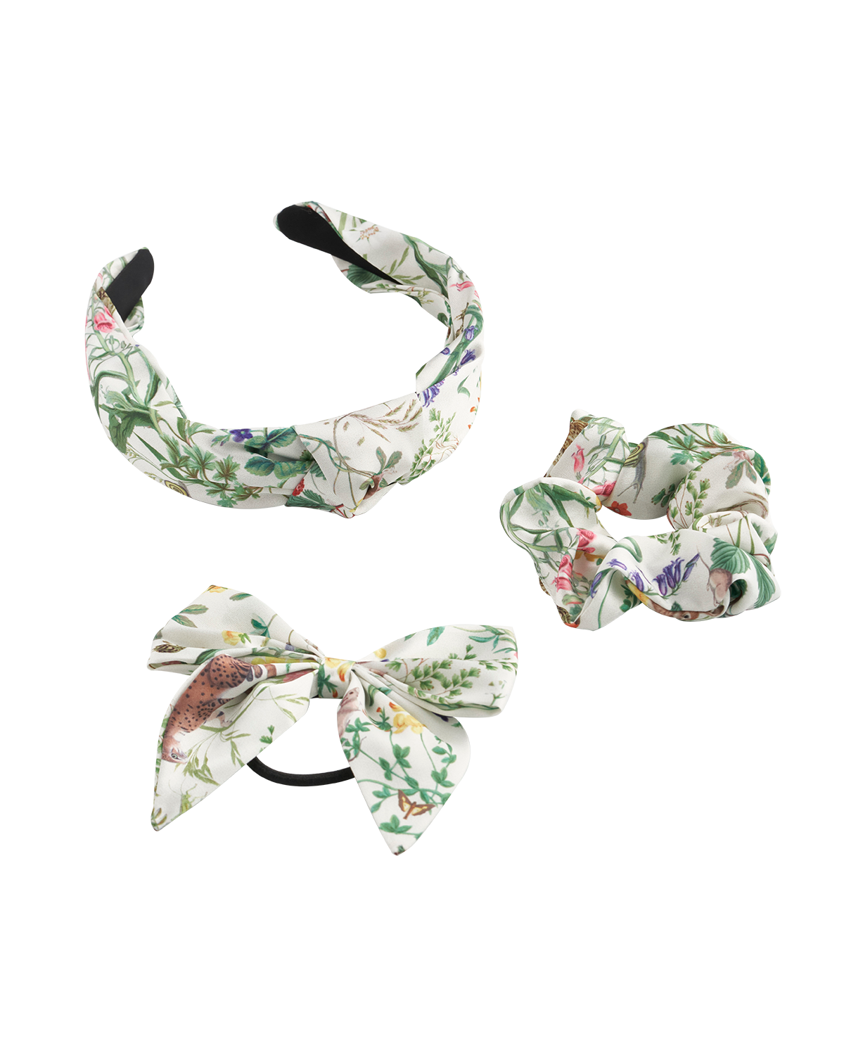 Meadow Creatures Headband, Scrunchie & Bow Marshmallow - Set of 3