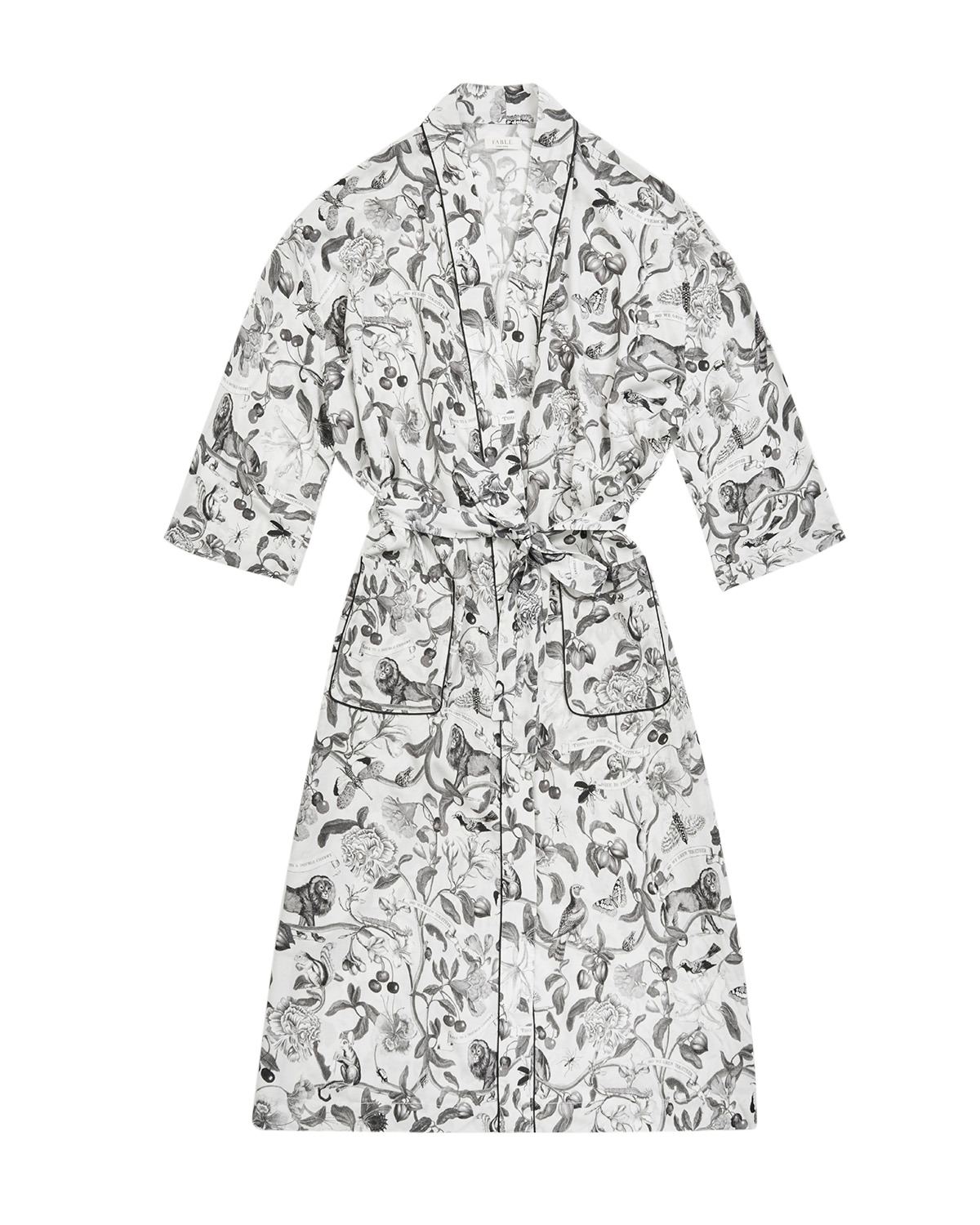 Tree Life Monochrome Long Kimono