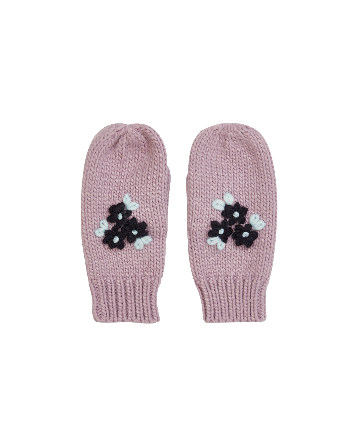 Forget-Me-Not Knitted Lilac Mittens