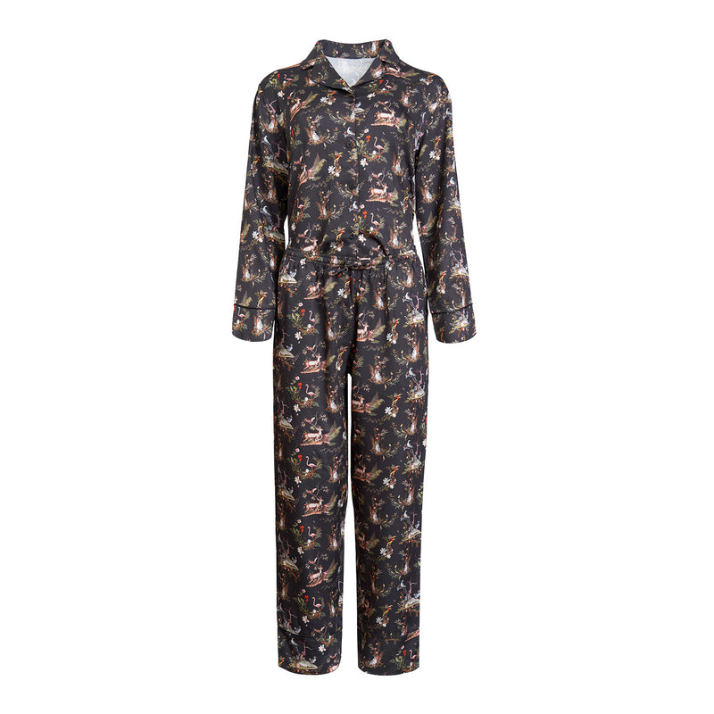 Wonderland Black Pyjamas & Wonderland Black Sleep Mask Set