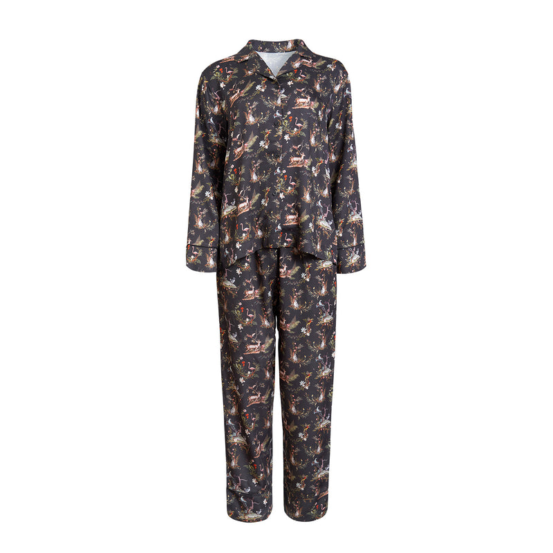 Wonderland Black Pyjamas & Wonderland Black Sleep Mask Set