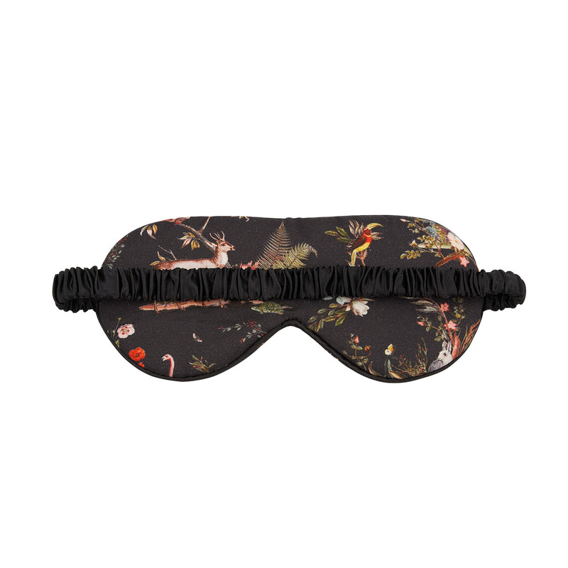 Wonderland Black Pyjamas & Wonderland Black Sleep Mask Set