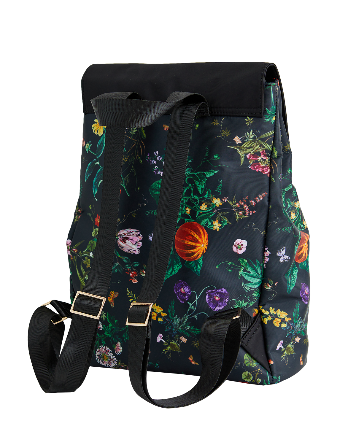 Botanical Pumpkin Black Backpack