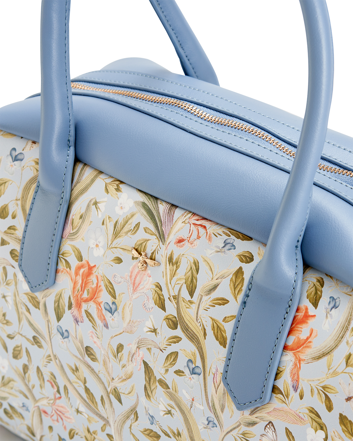 Blue Iris Print Vegan Leather Carry-All Fable England