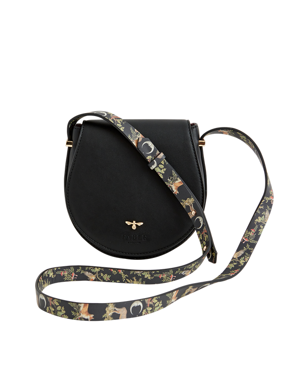 Woodland Toile Saddle Bag - Black