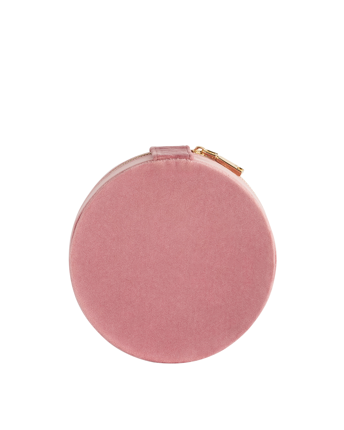 Chloe Giordani Dormouse Embroidered Pink Velvet Round Jewellery Box