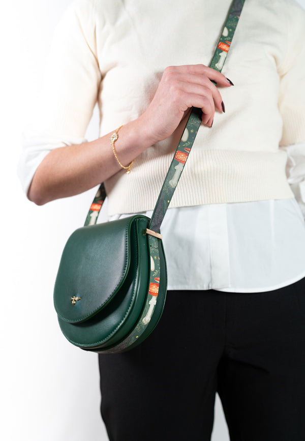 Into the Woods Green Saddle Bag