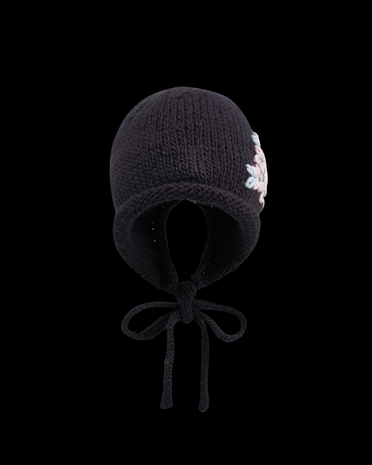 Forget-Me-Not Knitted Navy Bonnet