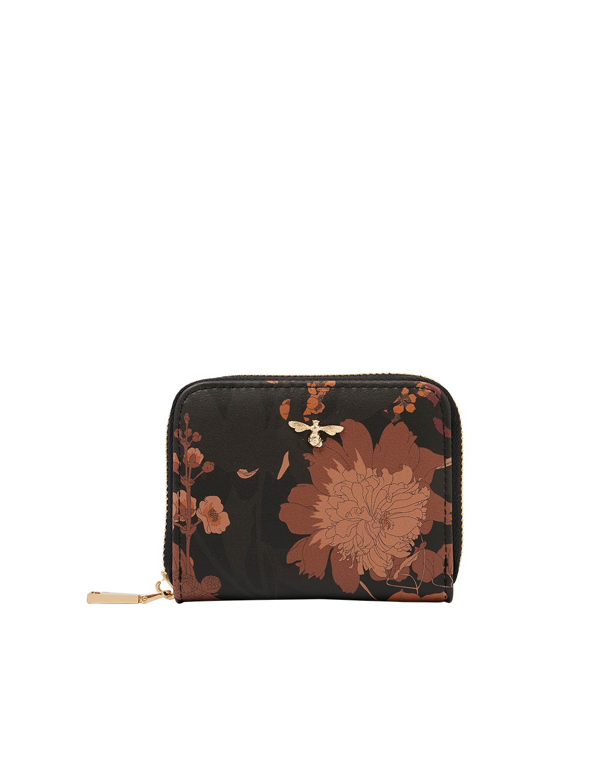Borsellino Nero con Zip Deco Blooms