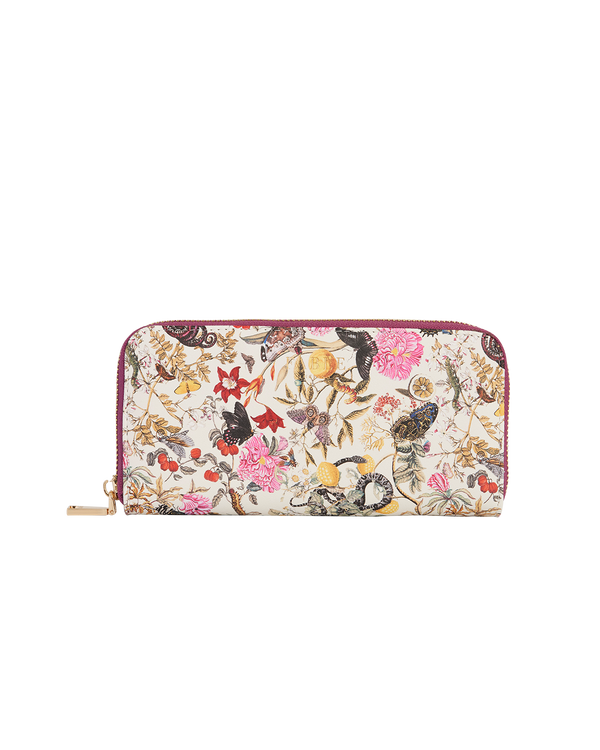 Floral Engravings Large Zip Purse