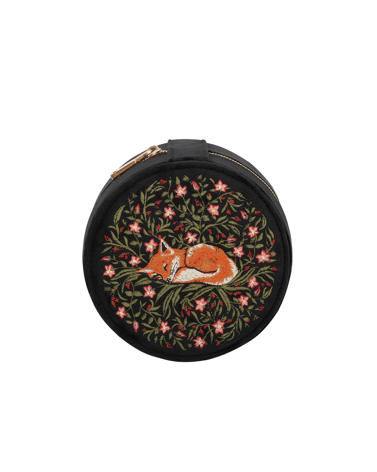 Sleepy Fox Round Jewellery Box
