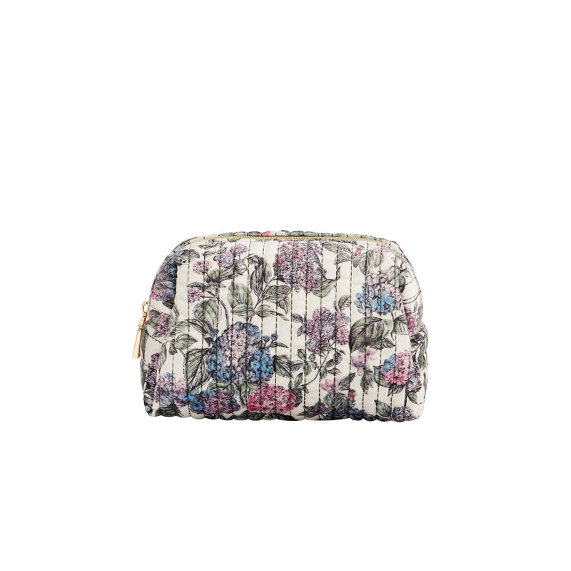 Hydrangea Small Quilted Makeup Bag & Hydrangeas Square Scarf Set