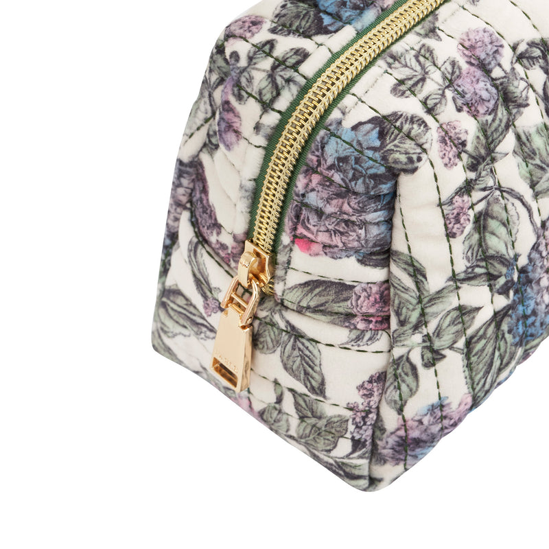 Hydrangea Small Quilted Makeup Bag & Hydrangeas Square Scarf Set