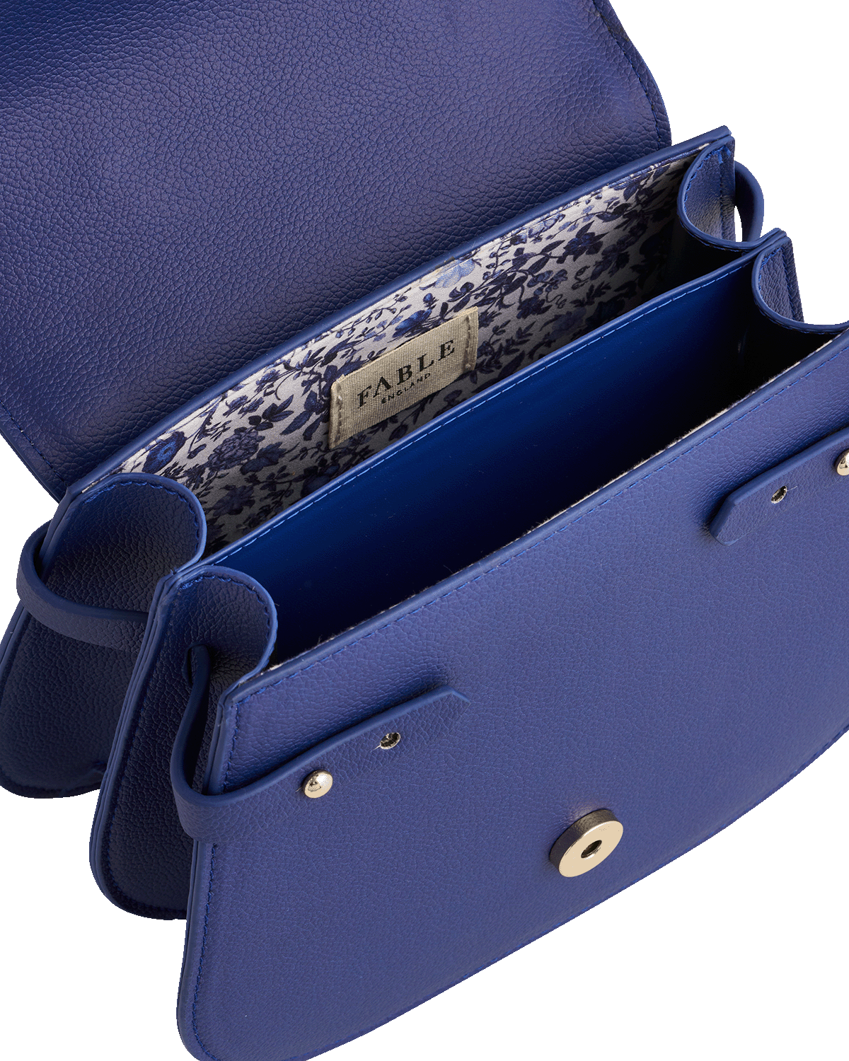 Blue Agnes Top Handle Saddle Bag Fable England