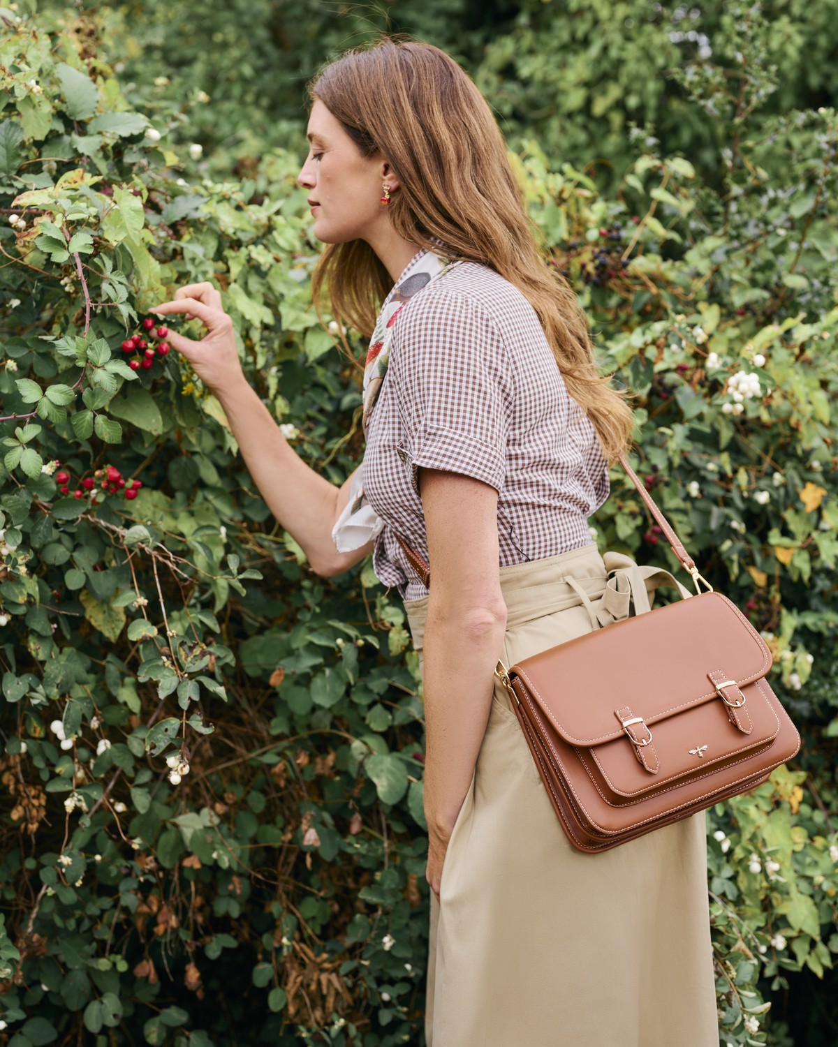 Tan Classic Satchel styled