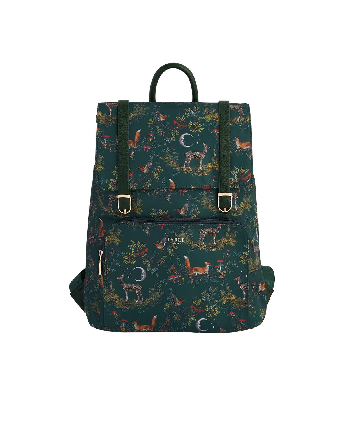 Green Into The Woods Buckle Backpack Medium
