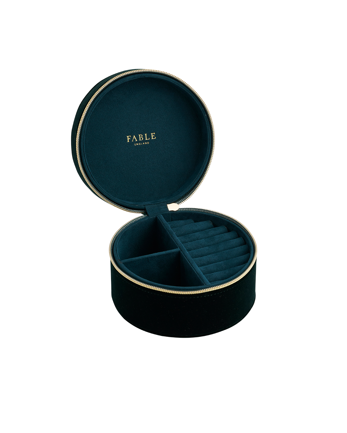 Green Badger Embroidered Circle Jewellery Box