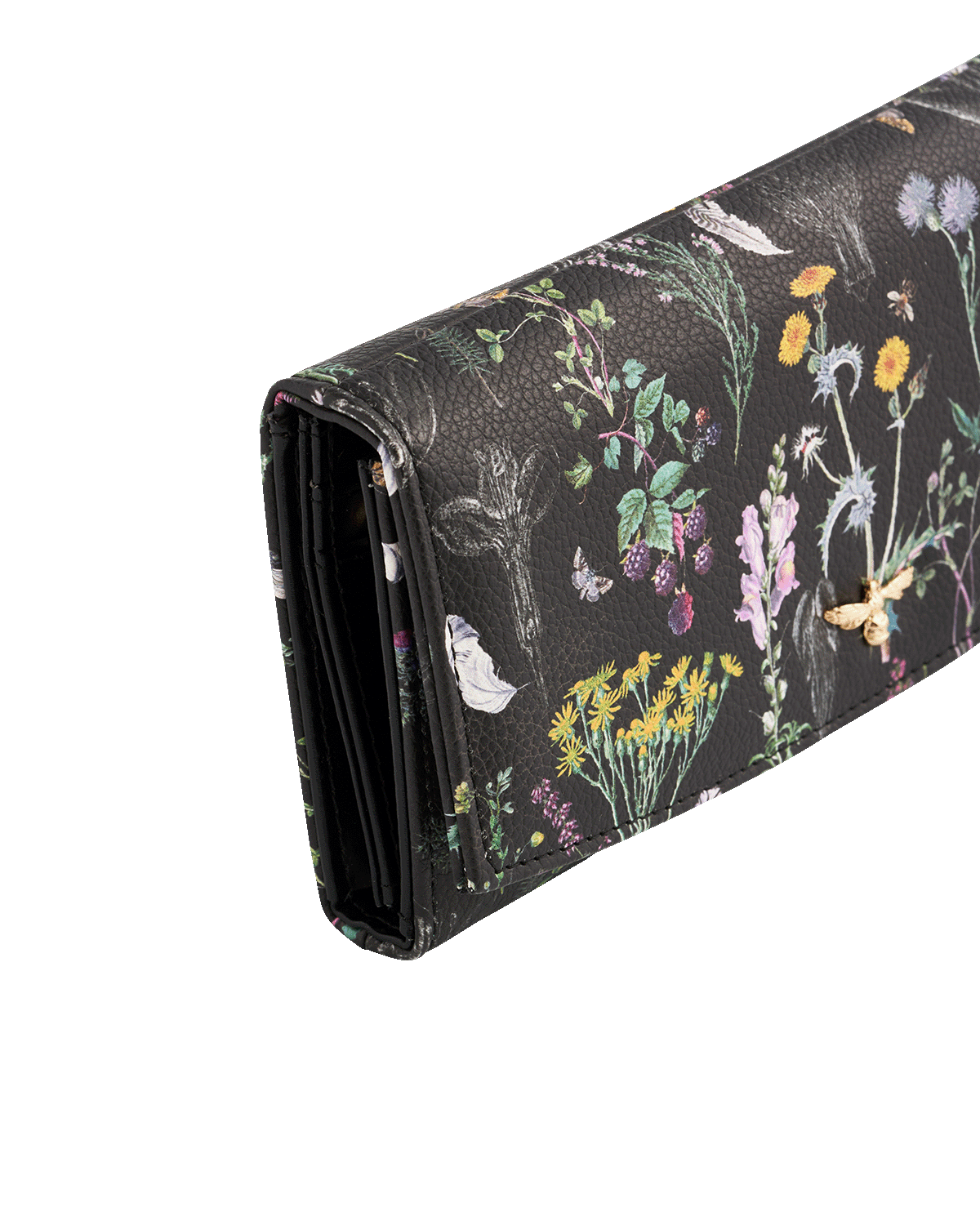 Floral patterned purse on a white background