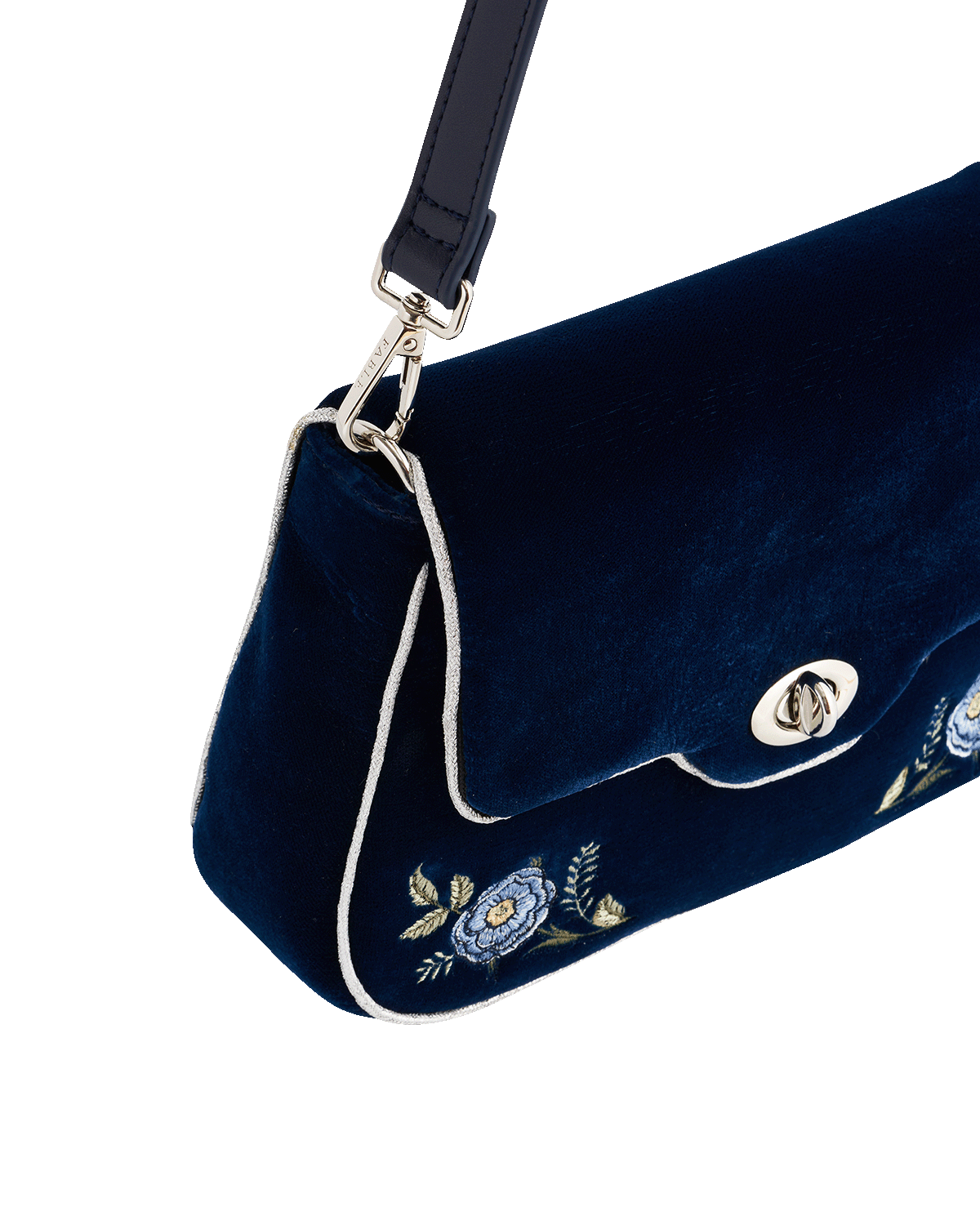 Blue Rose Embroidered Clutch