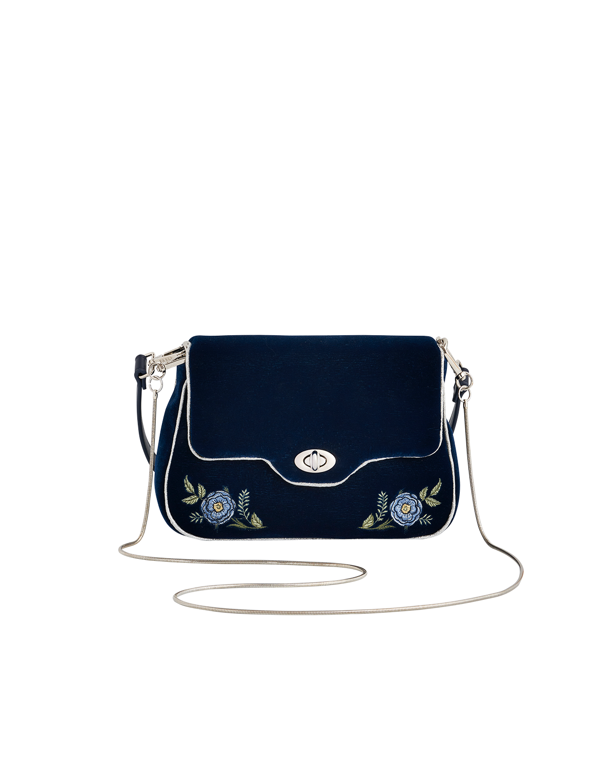 Blue Rose Embroidered Clutch