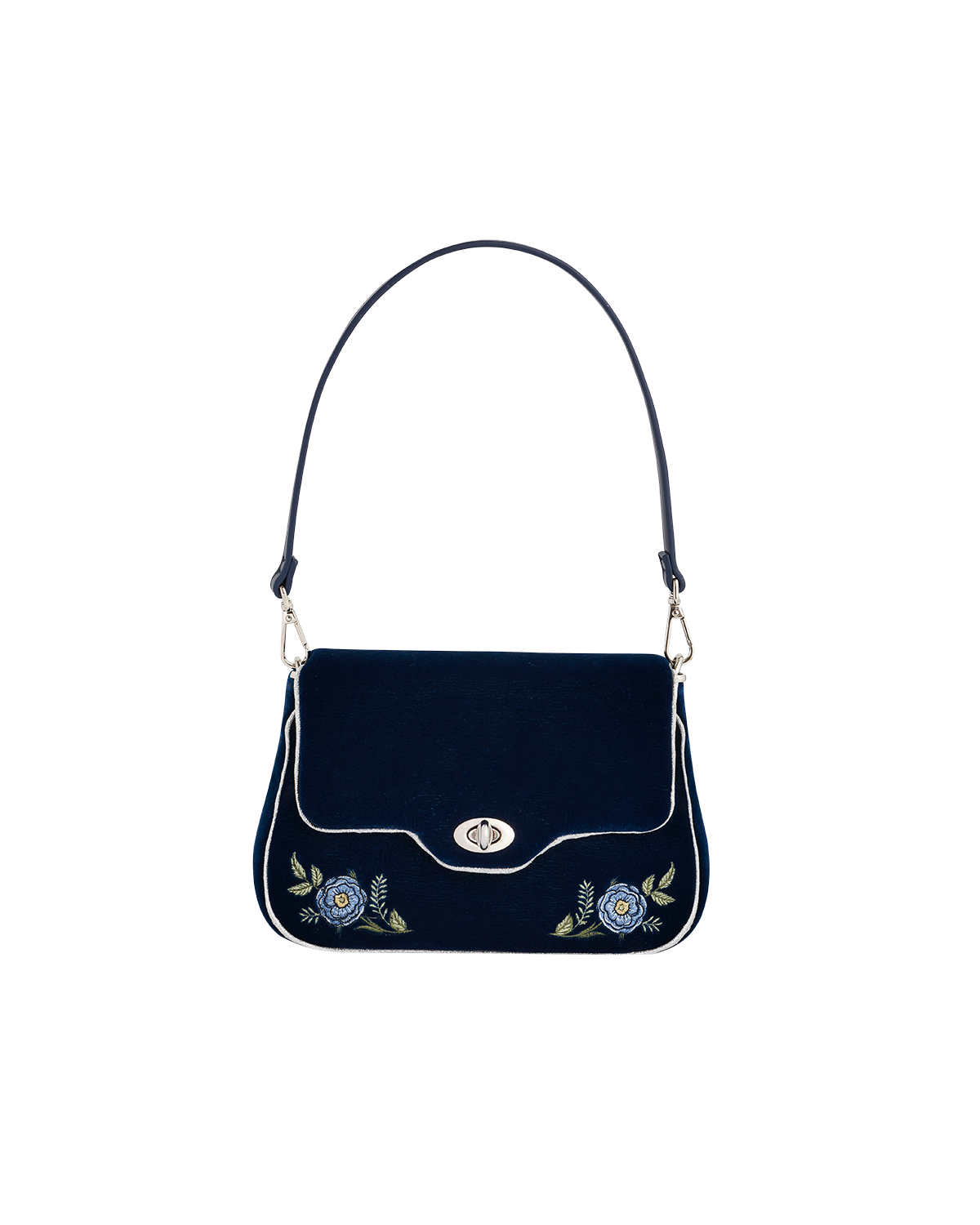 Blue Rose Embroidered Clutch