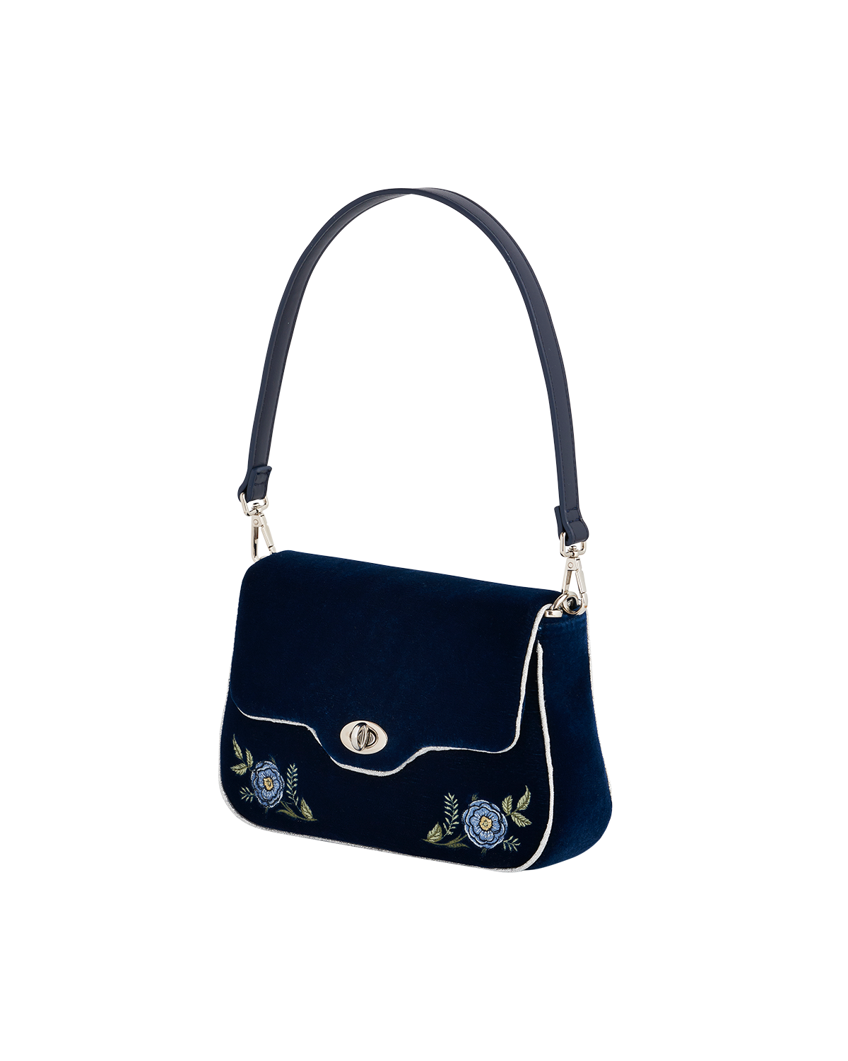 Blue Rose Embroidered Clutch