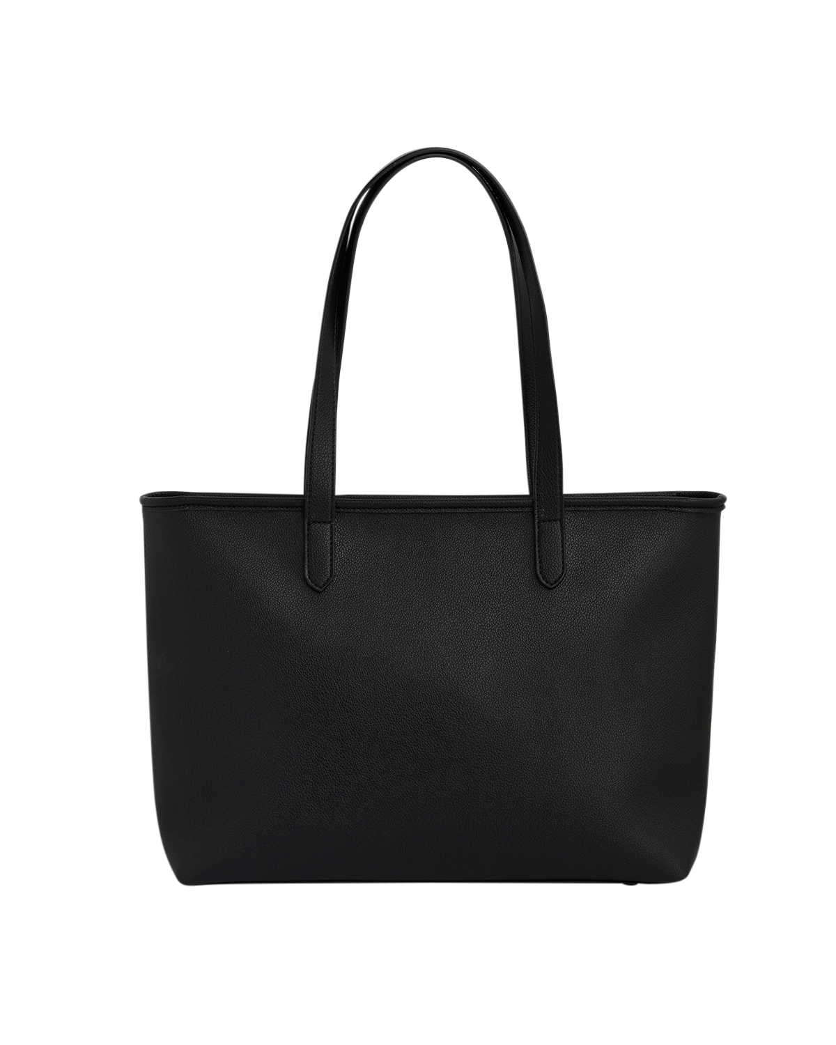 Black tote bag on a white background