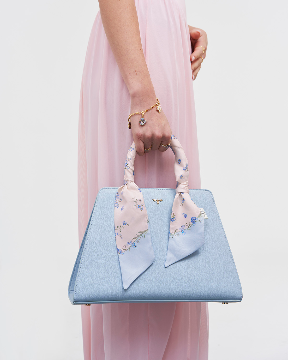 Blue Structured Tote Bag Medium