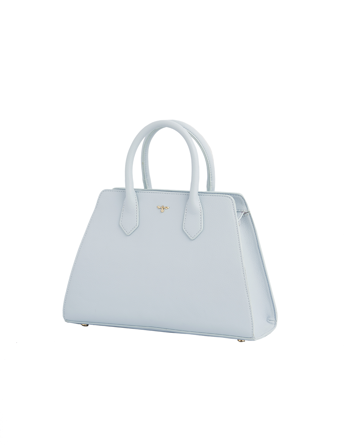 Light blue handbag on a white background