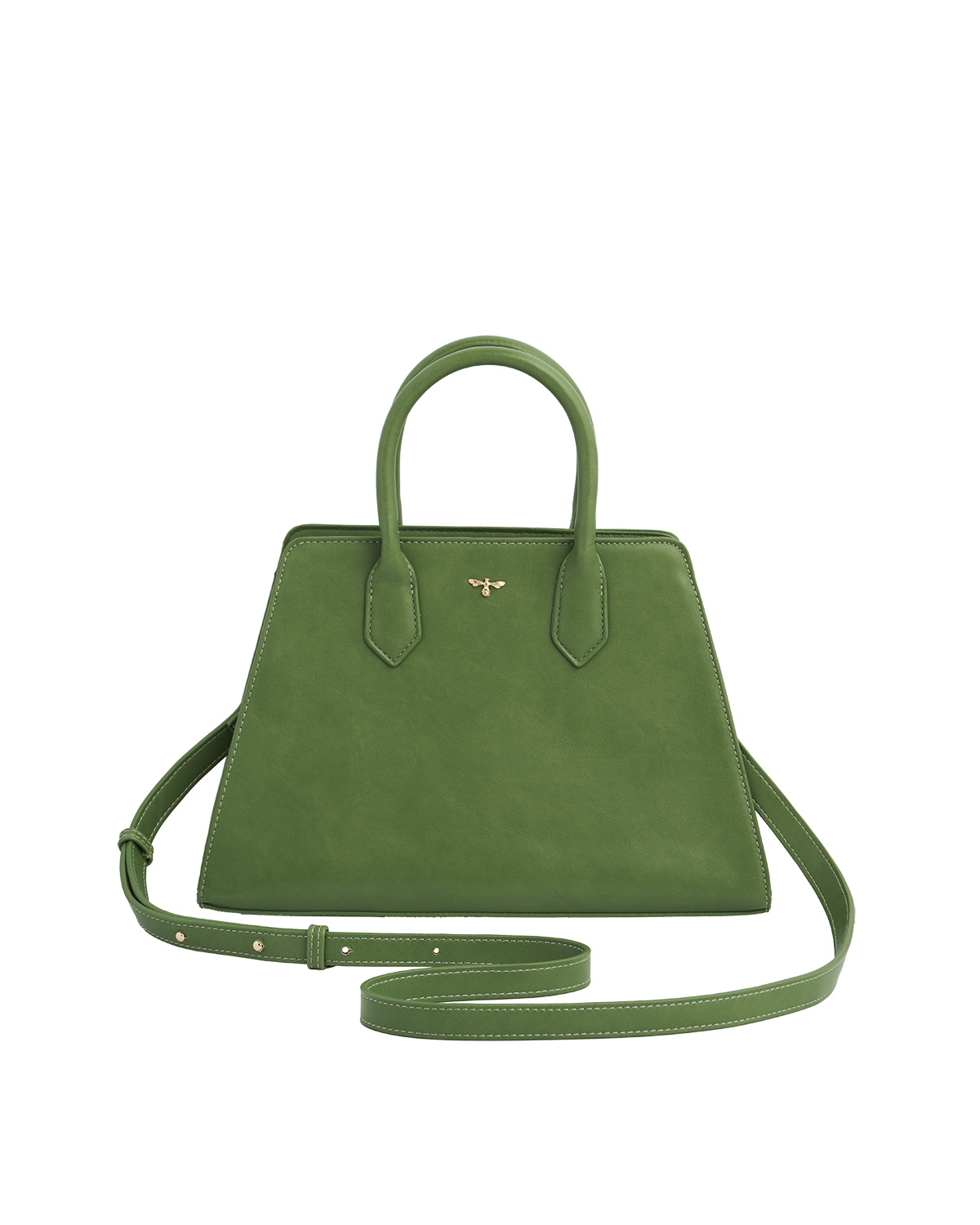 Green Garden Floral Structured Tote Bag Medium