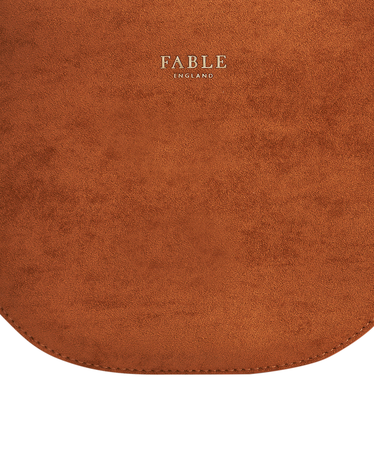 Tan Floral Faux Suede Embroidered Saddle Bag