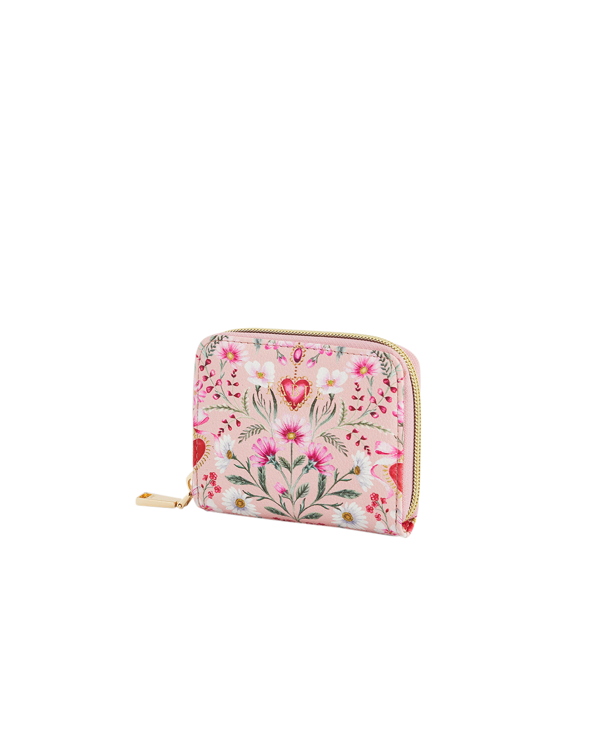 Floral patterned wallet on a white background
