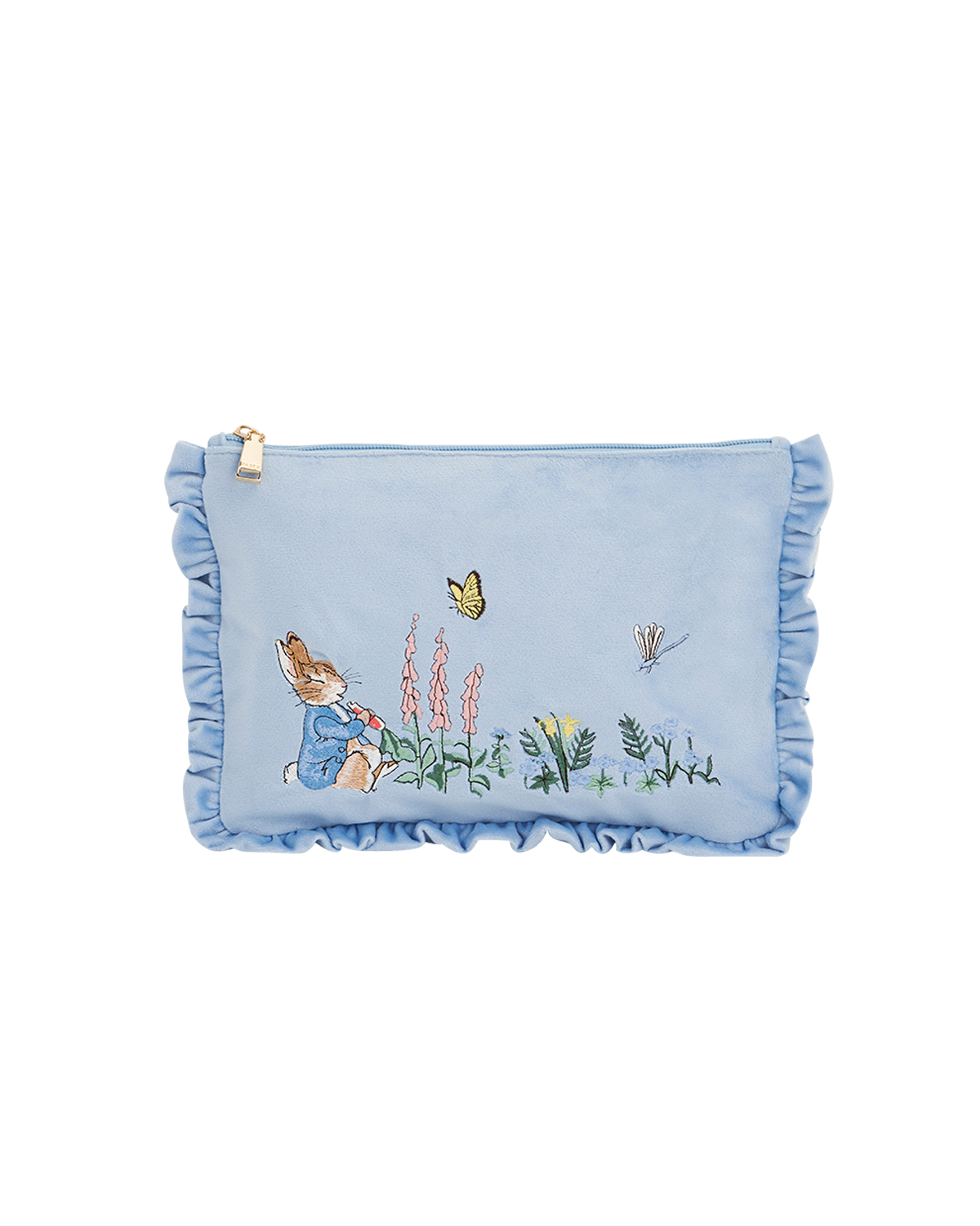 Fable England x Peter Rabbit Blue Velvet Embroidered Pouch