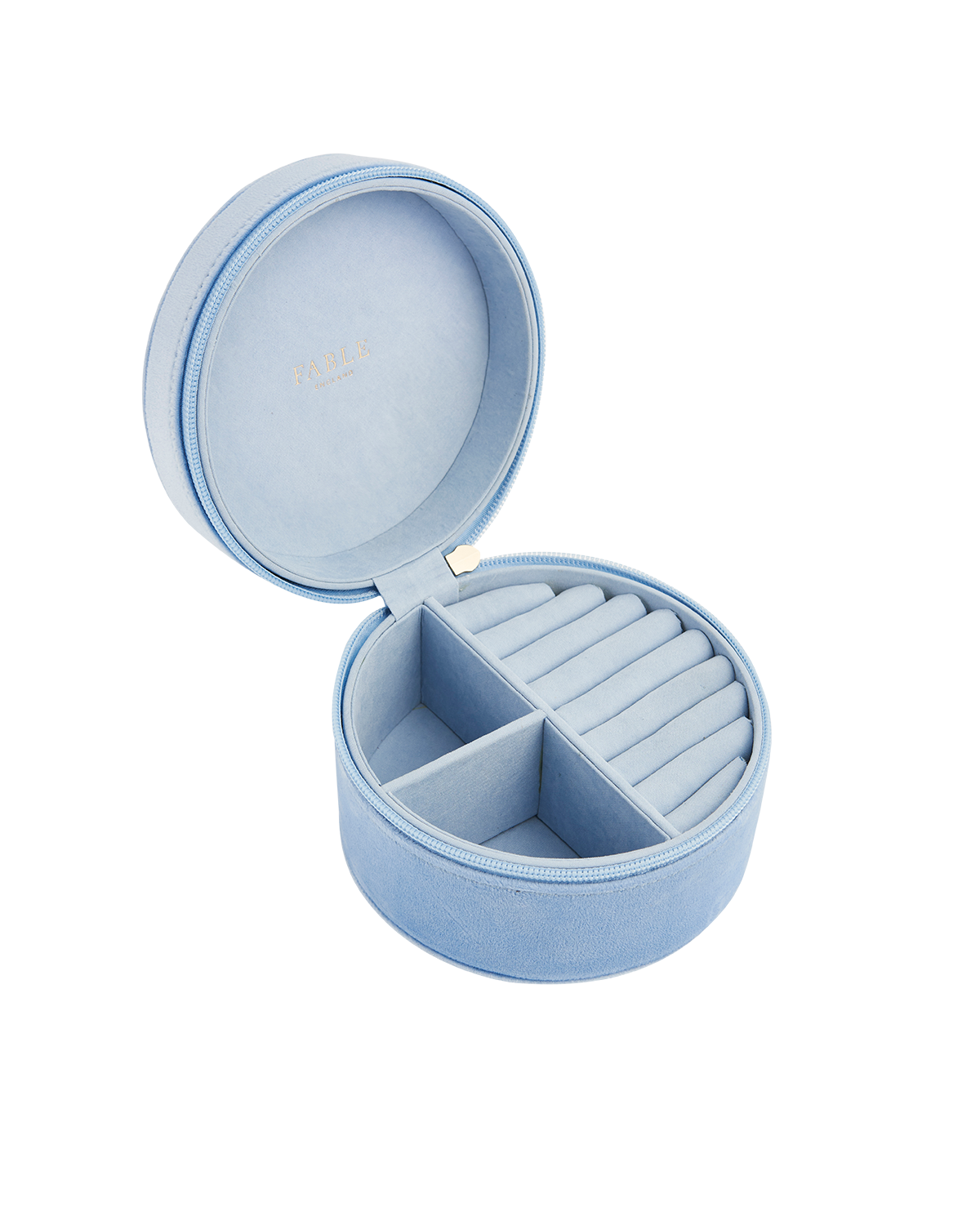 Peter Rabbit blue velvet round jewellery box