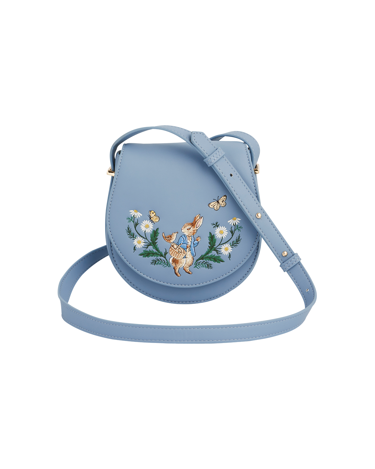 Peter Rabbit embroidered blue saddle bag