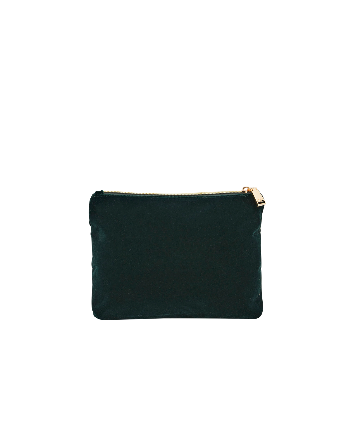Meadow Scene Embroidered Medium Pouch in Forest Green Velvet