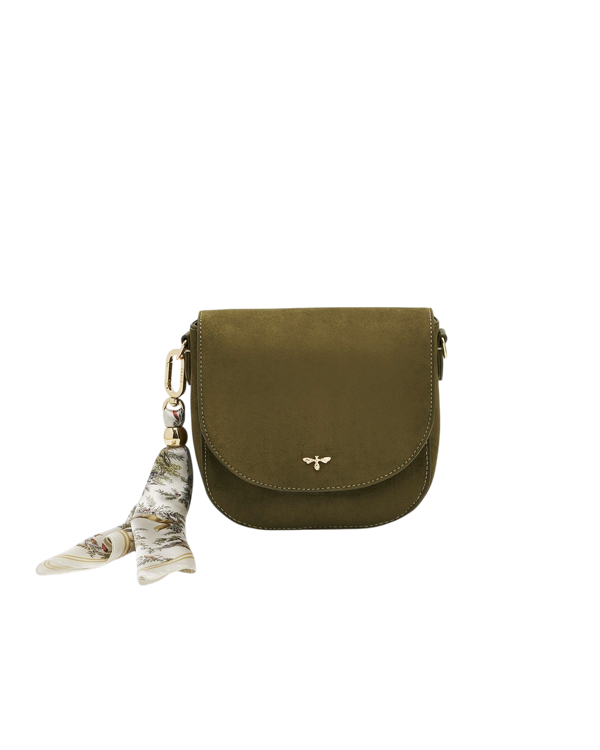 Beth Faux Suede Saddle Bag in Khaki