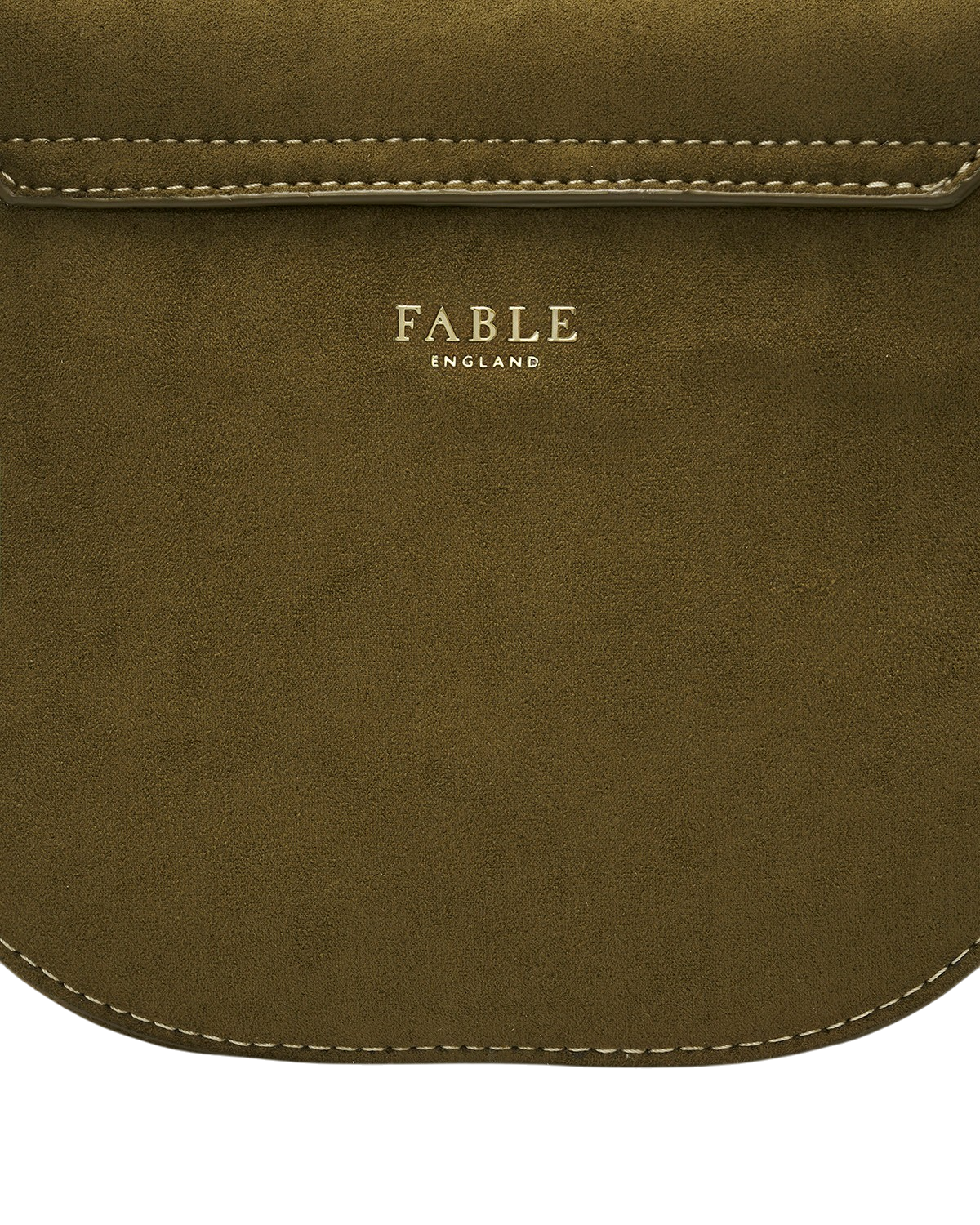 Beth Faux Suede Saddle Bag in Khaki
