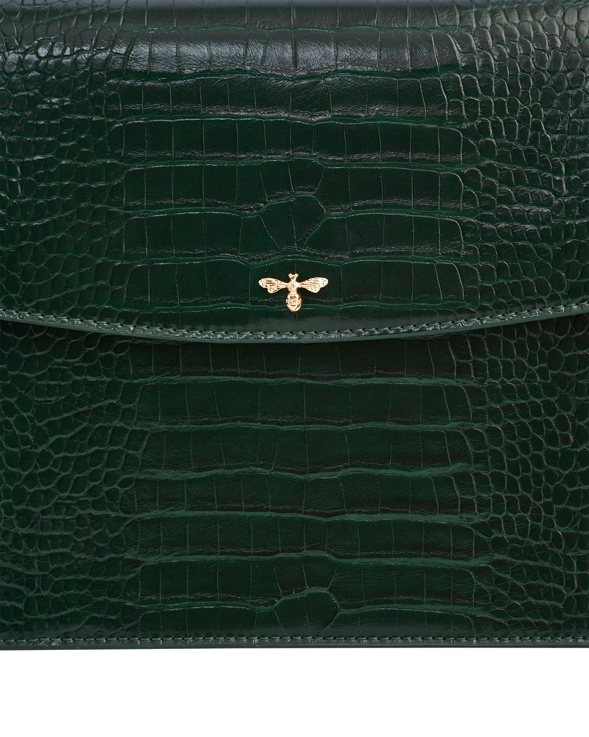 Eliza Top Handle Bag in Forest Green Croc