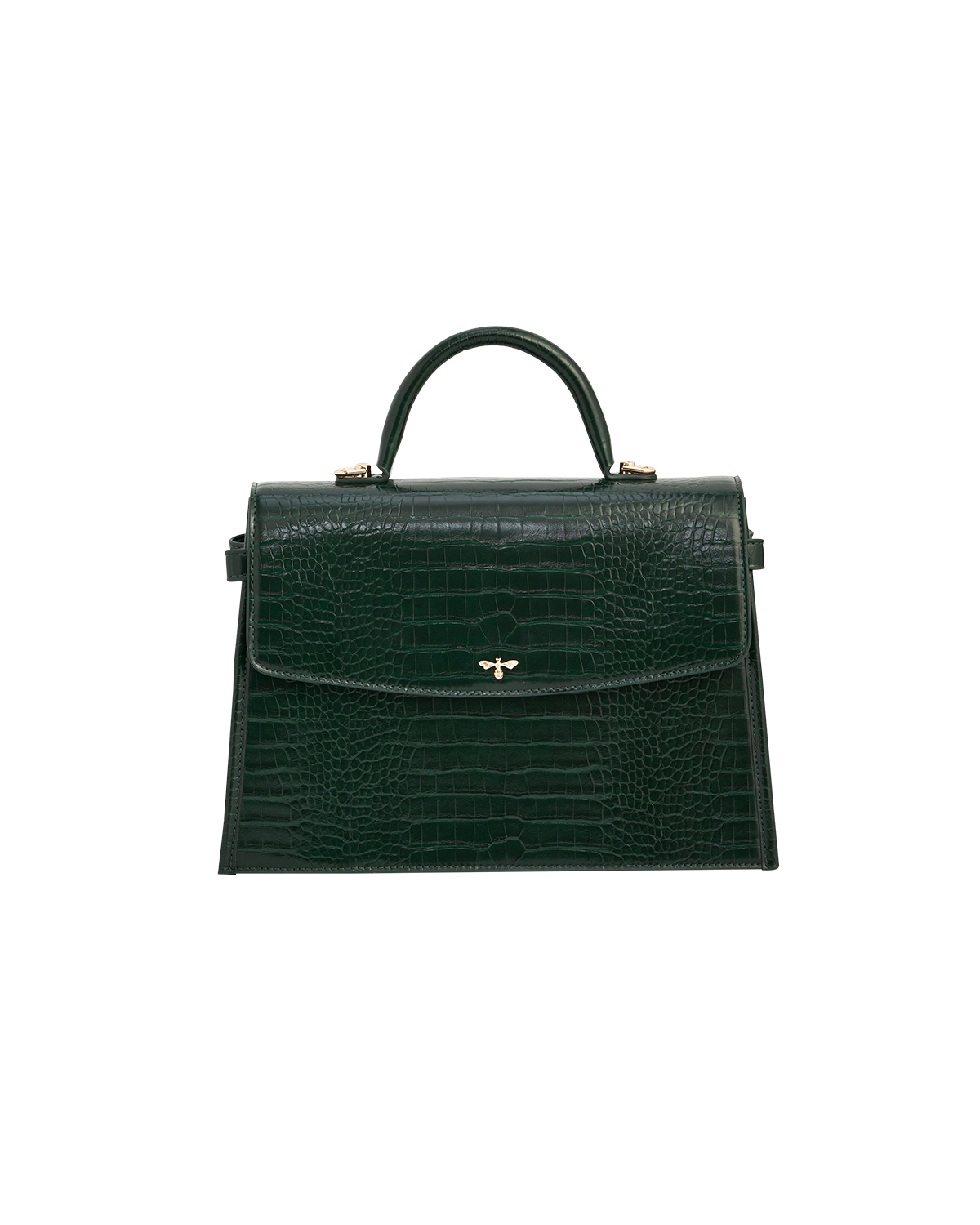 Eliza Top Handle Bag in Forest Green Croc