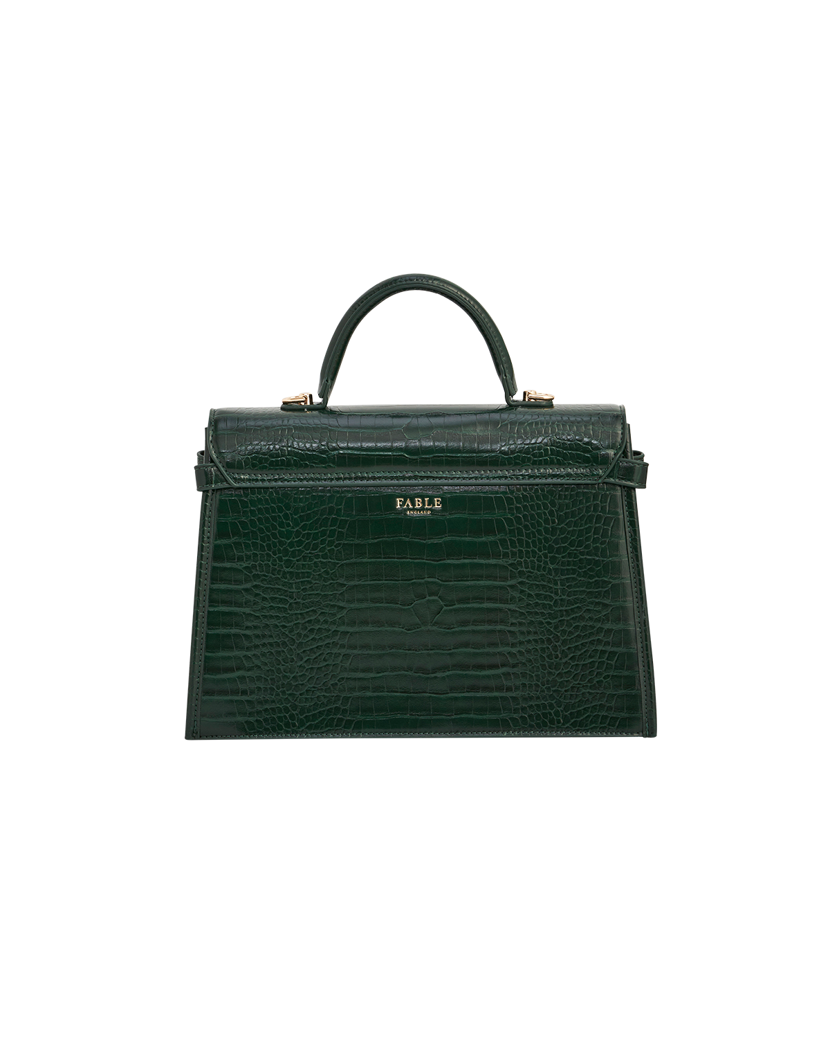 Eliza Top Handle Bag in Forest Green Croc