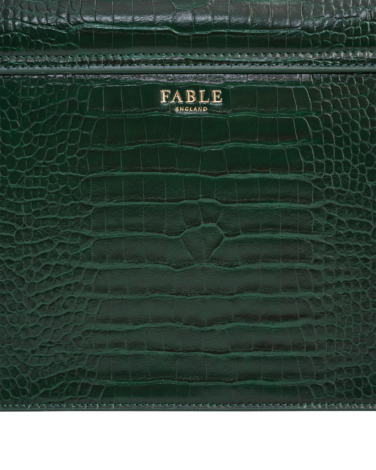 Eliza Top Handle Bag in Forest Green Croc