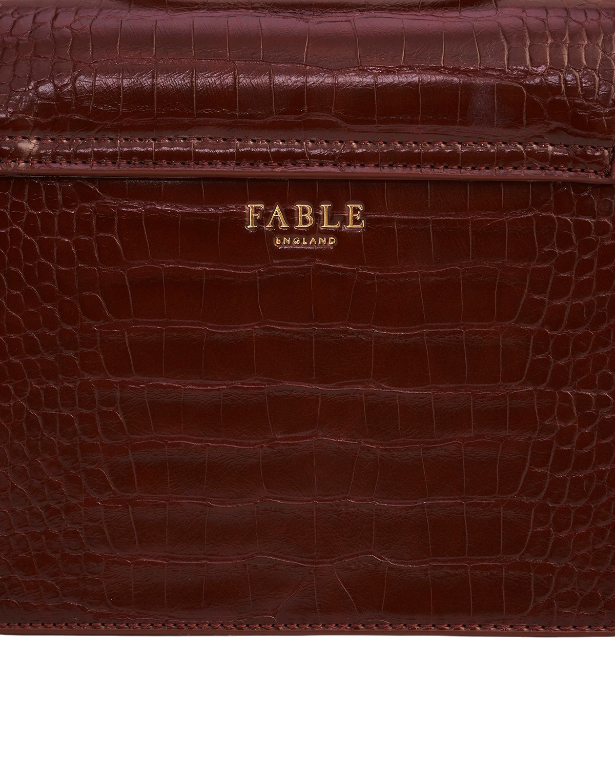 Eliza Small Top Handle Bag in Burgundy Croc