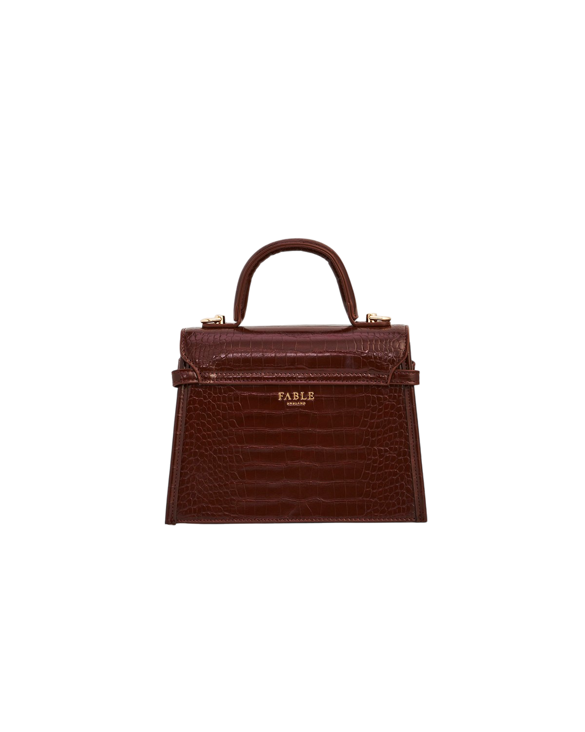 Eliza Small Top Handle Bag in Burgundy Croc