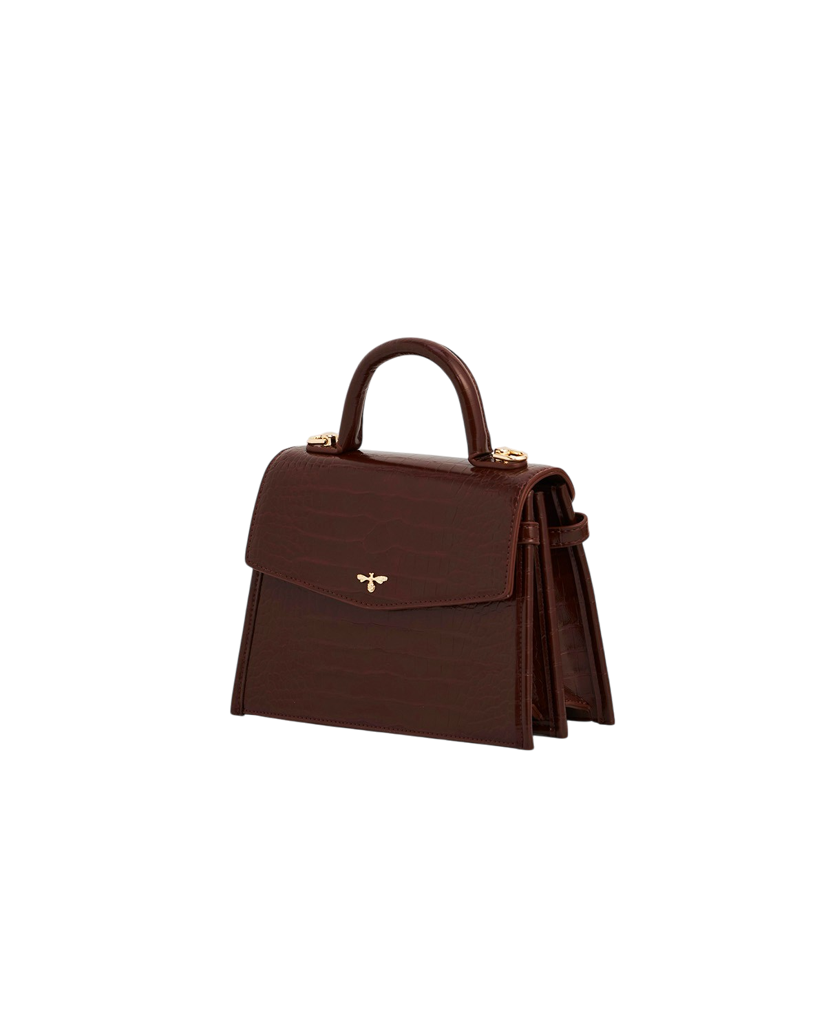 Eliza Small Top Handle Bag in Burgundy Croc