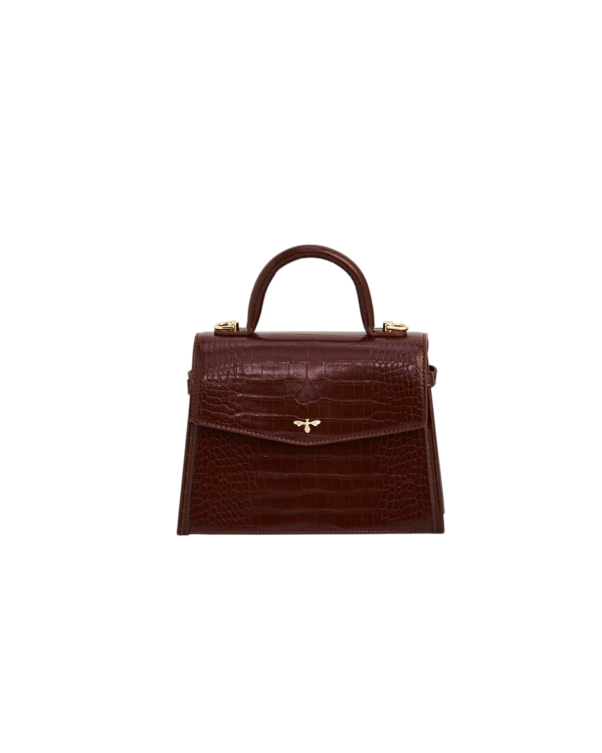Eliza Small Top Handle Bag in Burgundy Croc