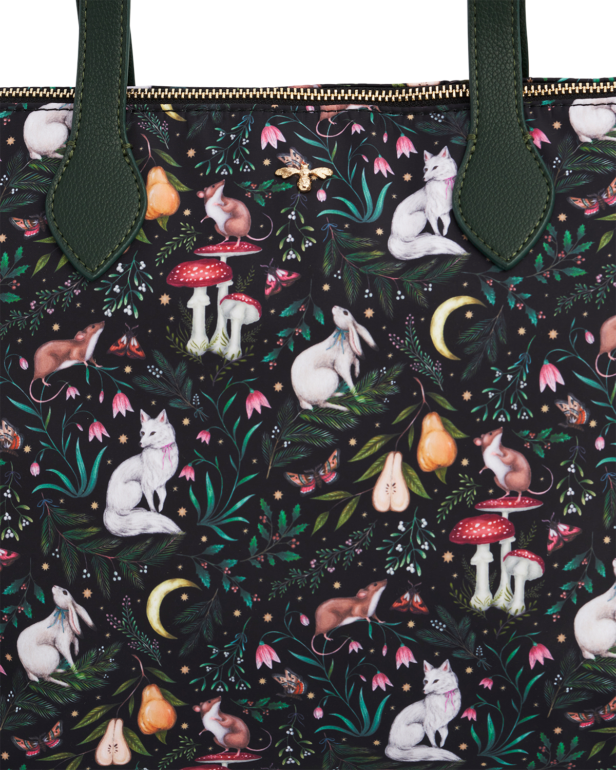 Edith Niva Print Tote Bag in Green